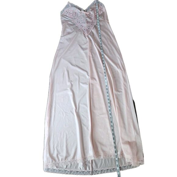 Vintage Cest Vous By Verena Pink Long Nylon Robe & Gown 2pc Set Euc - Picture 7 of 9